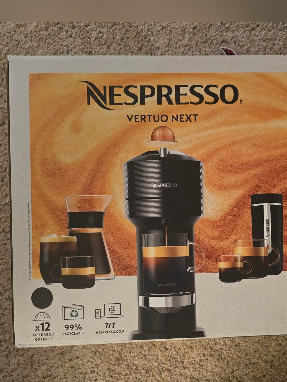 NWT Nespresso Vertuo Next Premium Black and Rose Gold